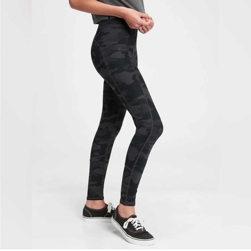 Gap Teen Youth girl Leggings 14/16 gray black camo